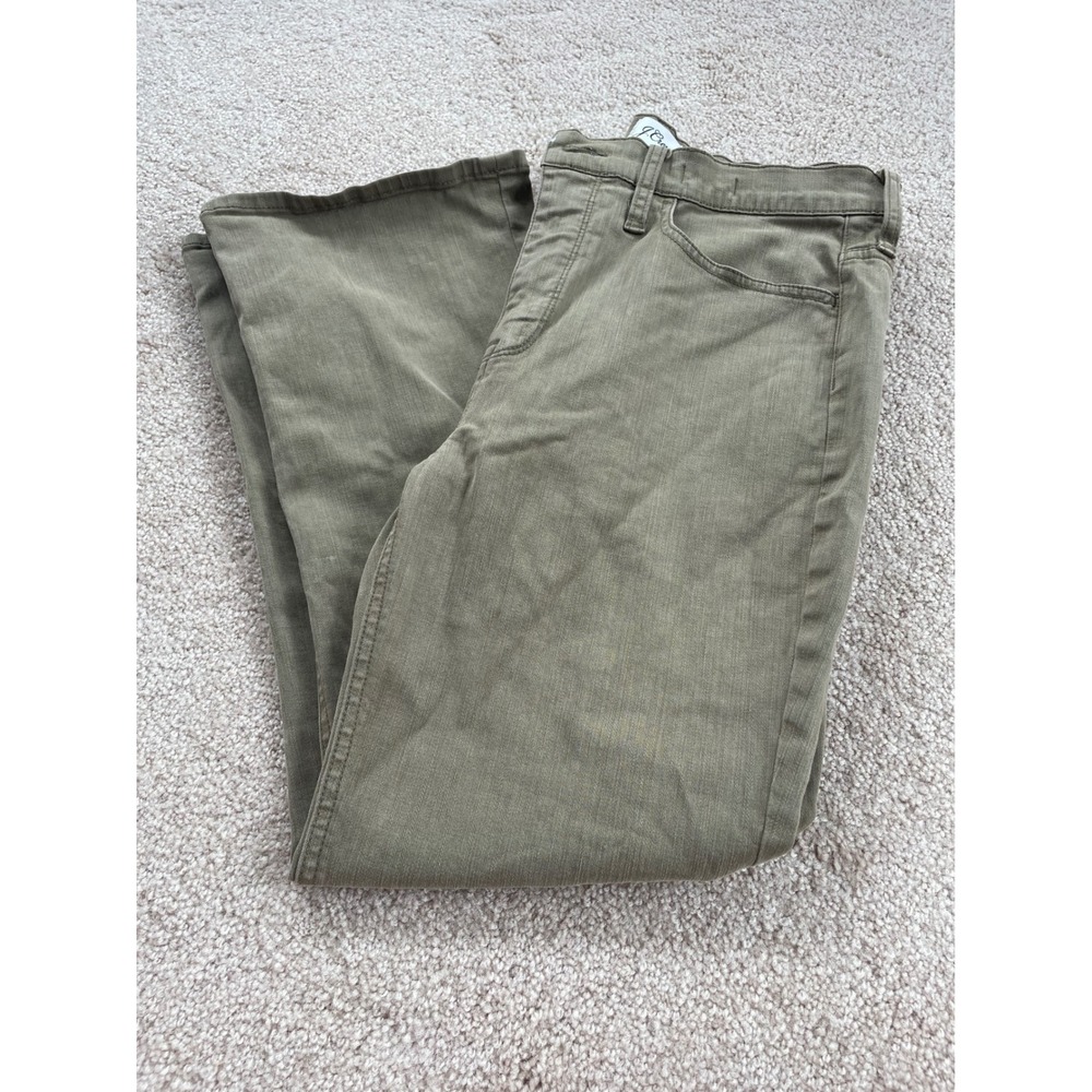J.Crew Billie Demi Boot Crop Pants 29 Olive Green 9 Inch High Rise Stretch Jeans